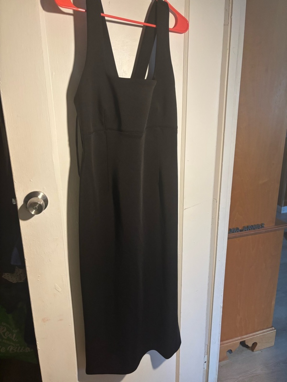Donna Karan Black Strapless Midi Dress